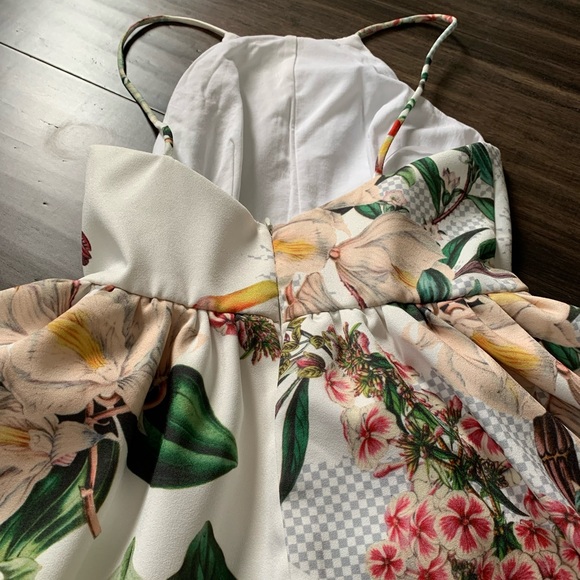 AVA white floral dress with overlay - Picture 9 of 16